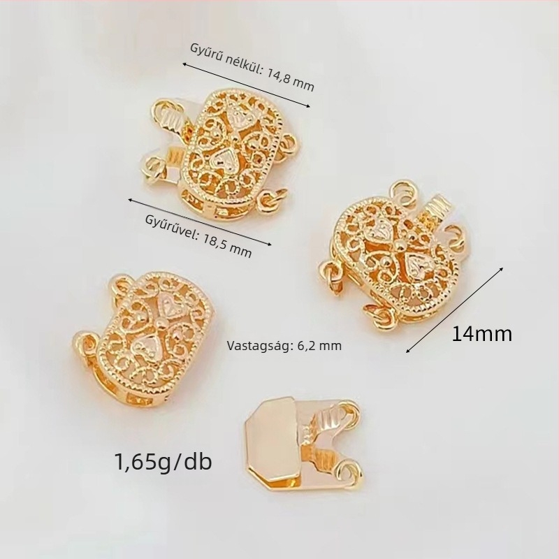 14K gyöngyös kapocs – két soros, dupla összekötő nyaklánchoz és karkötőhöz (DIY)