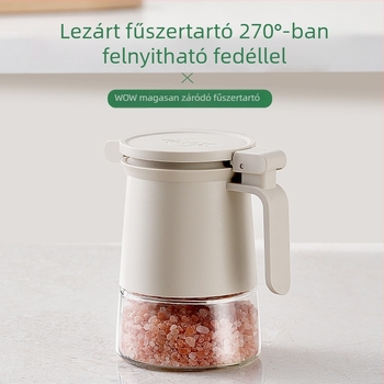 Shanglan Üveges fűszertartó, zárt nedvességálló tömítéssel és nyomógombos fedéllel, só és ízesítők számára