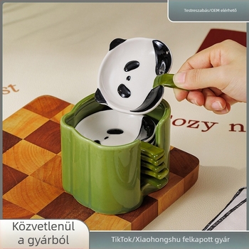Aranyos panda kerámiás mártásos tál – rajzfilmszerű stílus, tál fűszerek és nassolnivalókhoz, tárolóedény