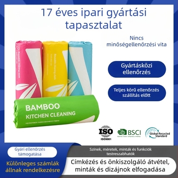 Bambuszrostos törlő, testreszabható négy színű tekercs, kézzel téphető rongy, foltálló konyhai kendő