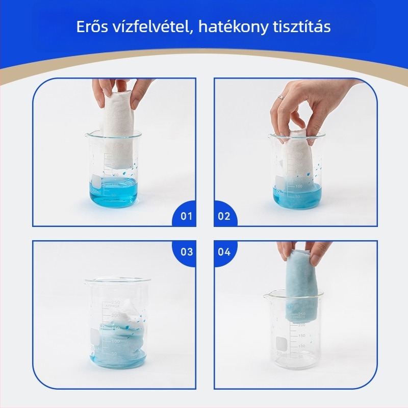 Bambuszrostos törlő, testreszabható négy színű tekercs, kézzel téphető rongy, foltálló konyhai kendő