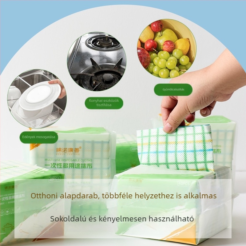Egyszer használatos konyhai kendők, vastagított anyagból, moshatóak, nyomtatott mintával, száraz és nedves kettős használat, mosogatáshoz, többfunkciós kendők