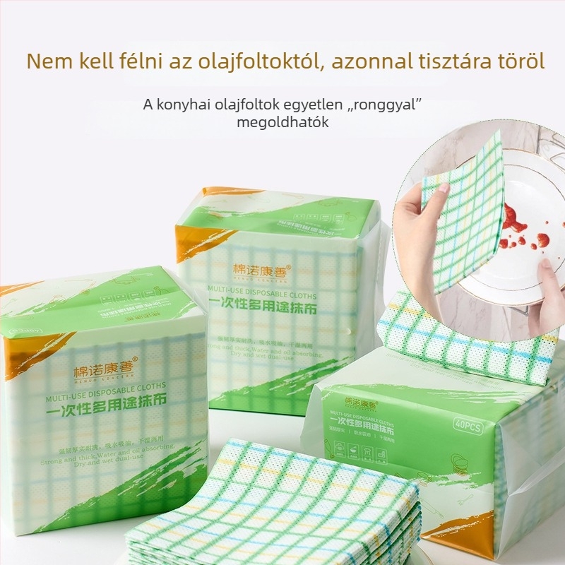 Egyszer használatos konyhai kendők, vastagított anyagból, moshatóak, nyomtatott mintával, száraz és nedves kettős használat, mosogatáshoz, többfunkciós kendők