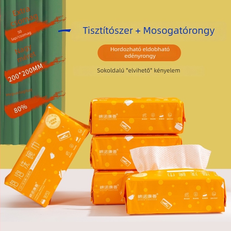 Egyszer használatos konyhai kendők, vastagított anyagból, moshatóak, nyomtatott mintával, száraz és nedves kettős használat, mosogatáshoz, többfunkciós kendők