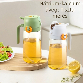 Oldalra nyíló sapkás üveg olajtartó, kettős használatú permetező és öntő, konyhai, élelmiszer-minőségű