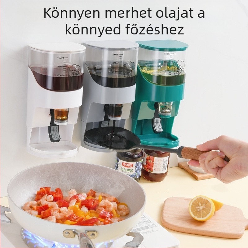 Konyhai falra szerelhető fűszertartó üveg olajszűrővel, élelmiszer-minőségű szójaszósz üveg