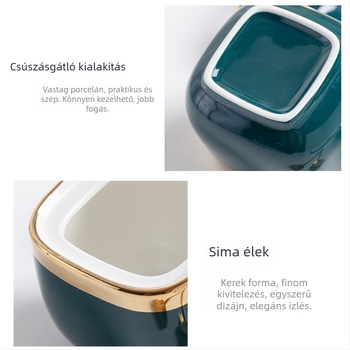 Kerámia olaj- és ecetes üvegkészlet, fűszertartókkal, elegáns konyhai kiegészítők – vállalati ajándék