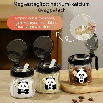 Üvegből készült fűszertartó készlet, zárható és nedvességálló, hordozható konyhai tárolók sóhoz és olajhoz