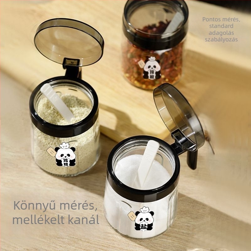 Üvegből készült fűszertartó készlet, zárható és nedvességálló, hordozható konyhai tárolók sóhoz és olajhoz