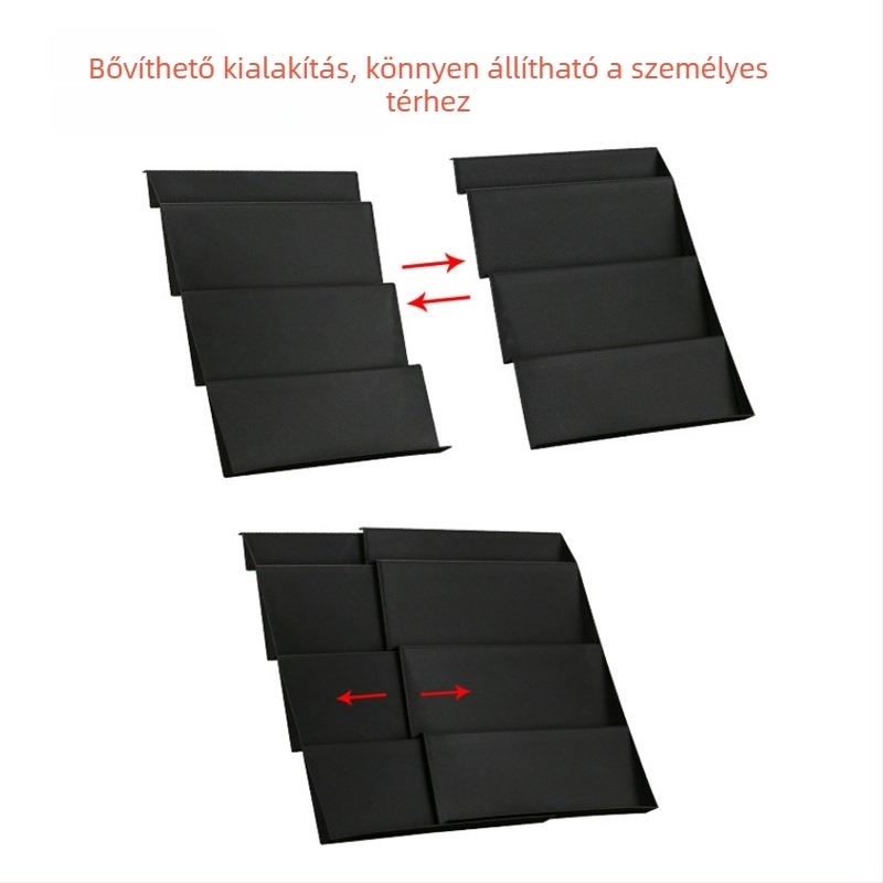 Konyhai fűszerrács lépcsőzetes rekeszekkel és fiókos tárolóval — összecsukható, PP anyag, modern minimalist stílus