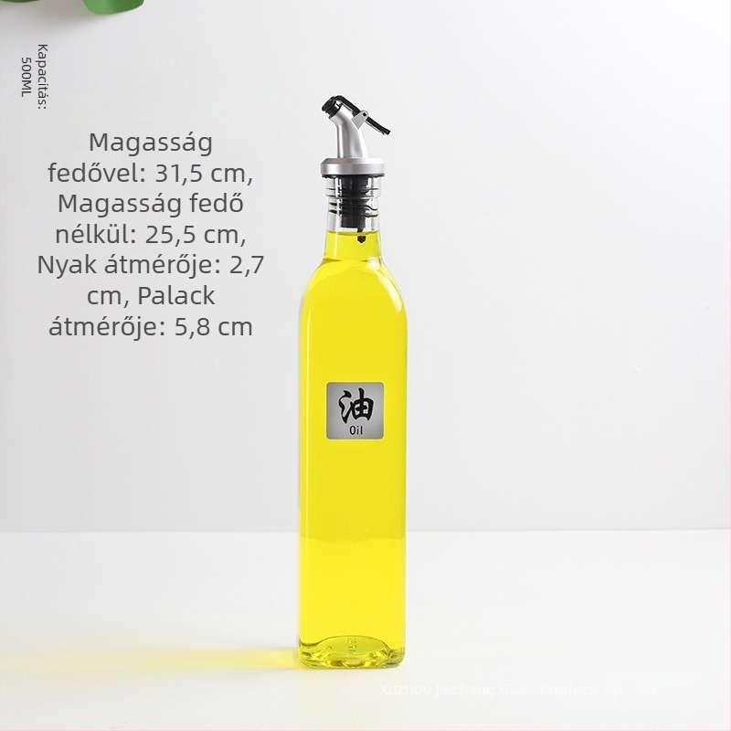 Üveg olajtartó, átlátszó, szivárgásmentes, szósz- és ecetüveg, japán stílusú háztartási konyhai tartó, nagy kapacitású