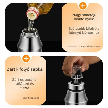 304 rozsdamentes acél – olajtartó és fűszertartó, konyhai ecet- és szójaszósz tároló, csöpögésmentes kialakítás