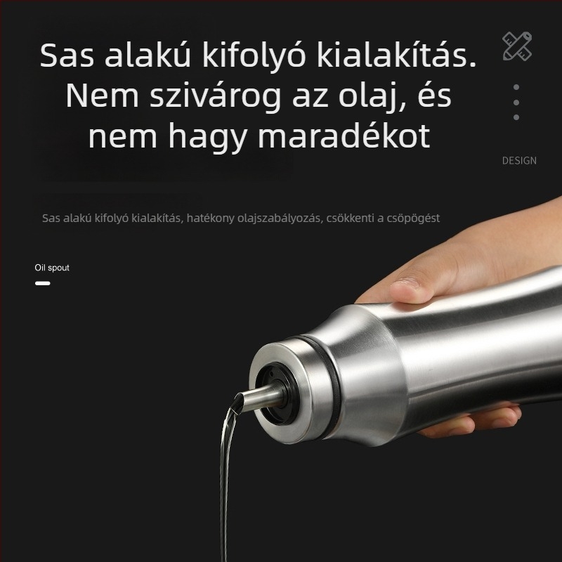 304 rozsdamentes acél – olajtartó és fűszertartó, konyhai ecet- és szójaszósz tároló, csöpögésmentes kialakítás