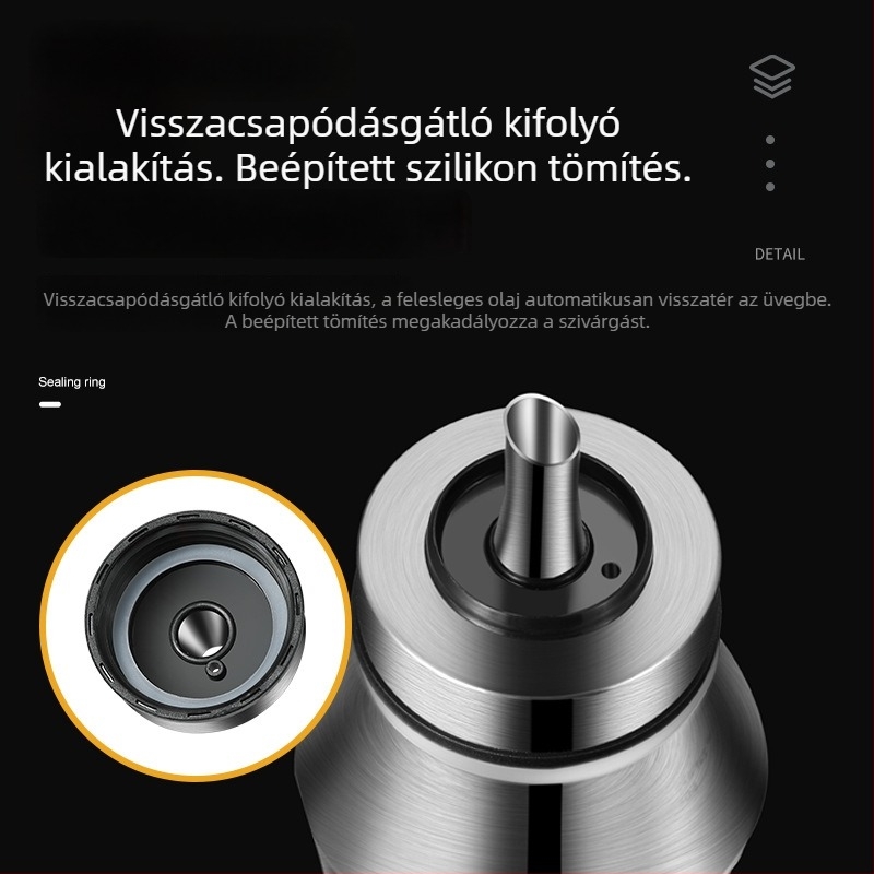 304 rozsdamentes acél – olajtartó és fűszertartó, konyhai ecet- és szójaszósz tároló, csöpögésmentes kialakítás