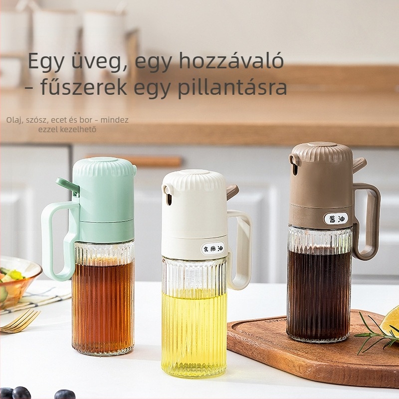 Fogantyús vastag üveg olajspray üveg, cseppmentes, szivárgásmentes, ködös permetezés