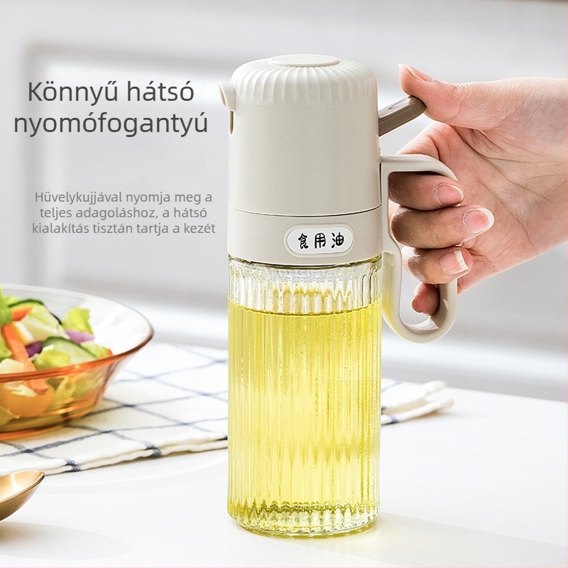 Fogantyús vastag üveg olajspray üveg, cseppmentes, szivárgásmentes, ködös permetezés