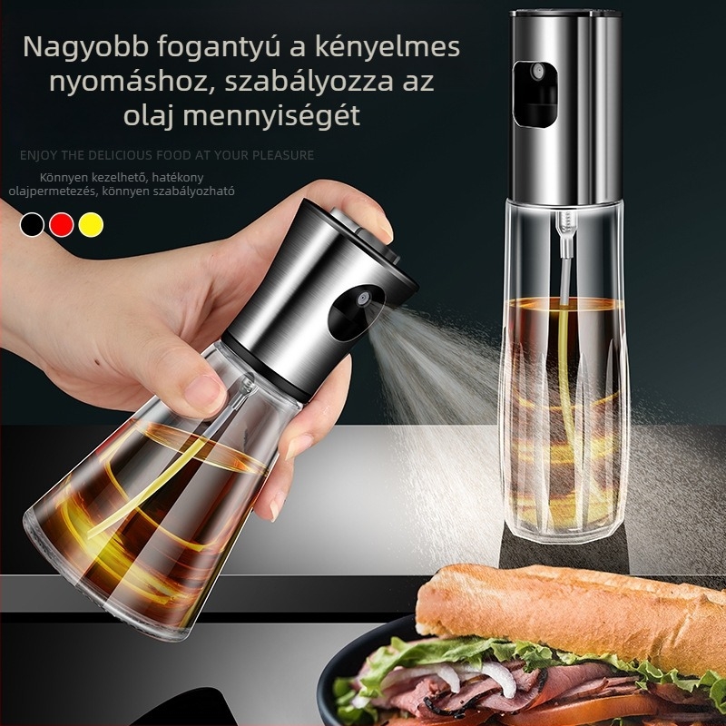 Konyhai üveg olajspray-palack, főzőolaj permetező