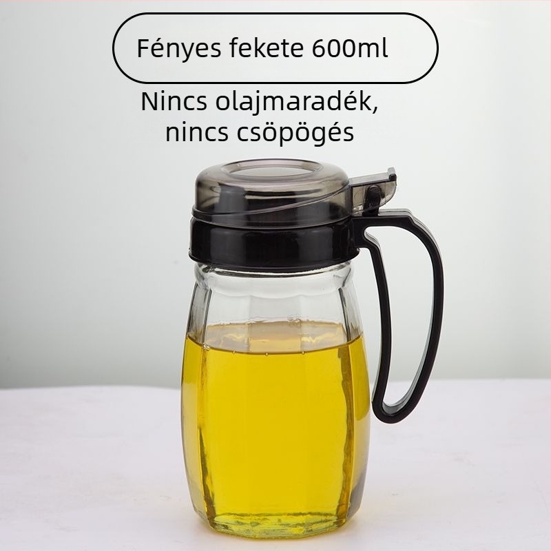 Nagy kapacitású üveg olajtartó – szivárgásmentes konyhai tároló készlet olajhoz, szójaszószhoz és ecethez