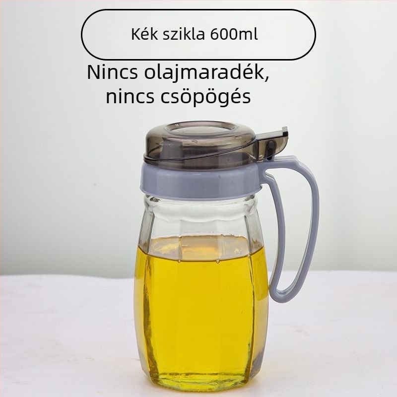 Nagy kapacitású üveg olajtartó – szivárgásmentes konyhai tároló készlet olajhoz, szójaszószhoz és ecethez