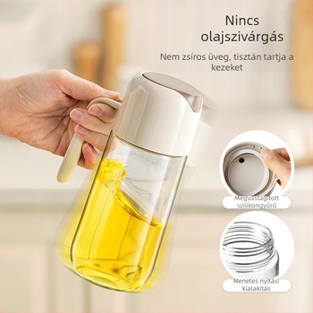 Pimu dizájn üveg olajtartály automatikus nyitás-zárás funkcióval, szója- és ecet adagoló, szivárgásmentes, modern stílus.
