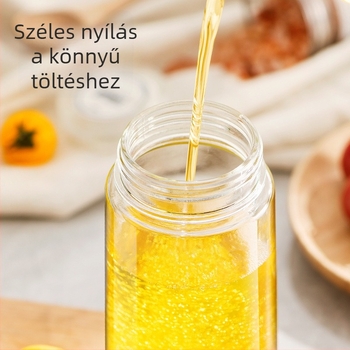 Pimu dizájn üveg olajtartály automatikus nyitás-zárás funkcióval, szója- és ecet adagoló, szivárgásmentes, modern stílus.