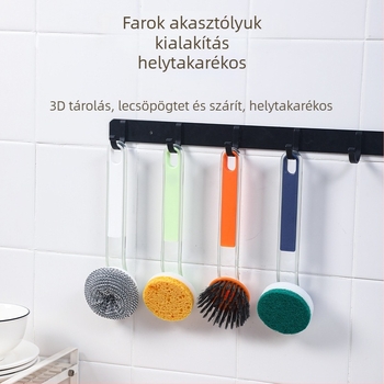 Falikra szerelhető öt az egyben fazekakefe, hosszú nyéllel, konyhai használatra