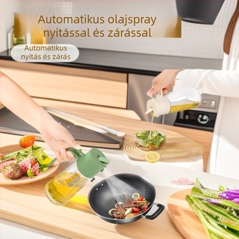 Üvegből készült olajspray palack fogantyúval, konyhai ízesítő adagoló olajhoz és ecethez