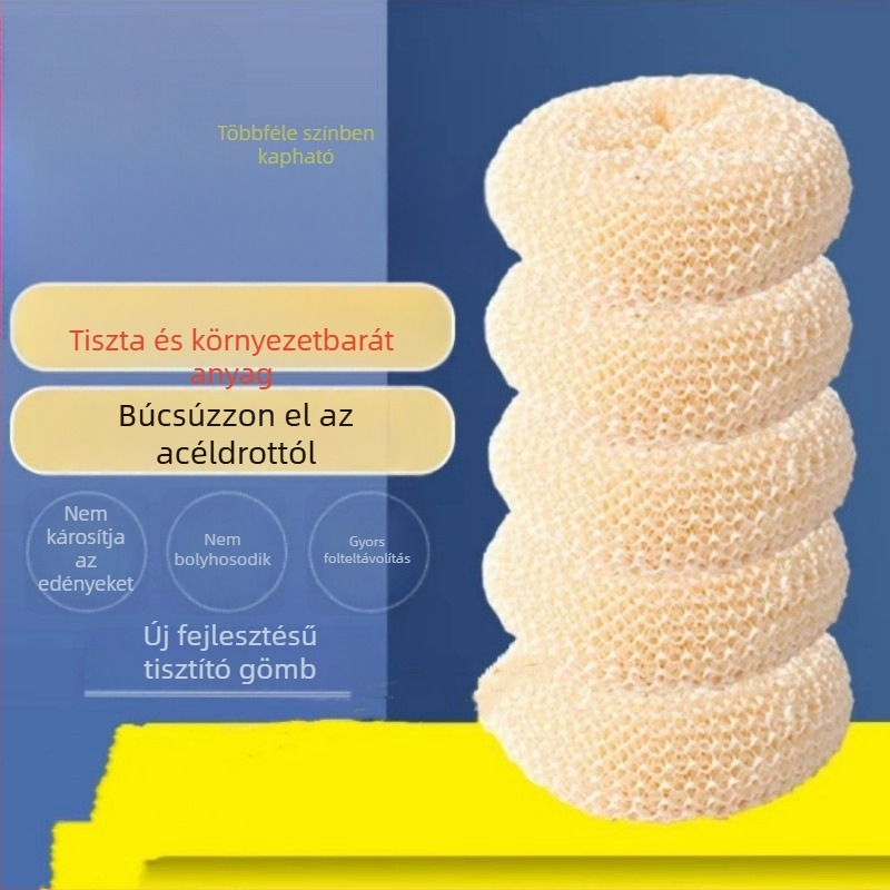Bambusz rostból készült konyhai tisztító gömb – nem hullajt szálakat, edényekhez és fazekakhoz