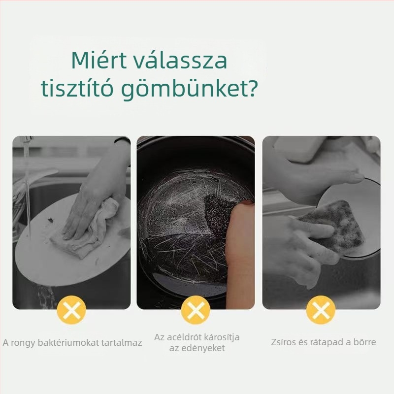 Bambusz rostból készült konyhai tisztító gömb – nem hullajt szálakat, edényekhez és fazekakhoz