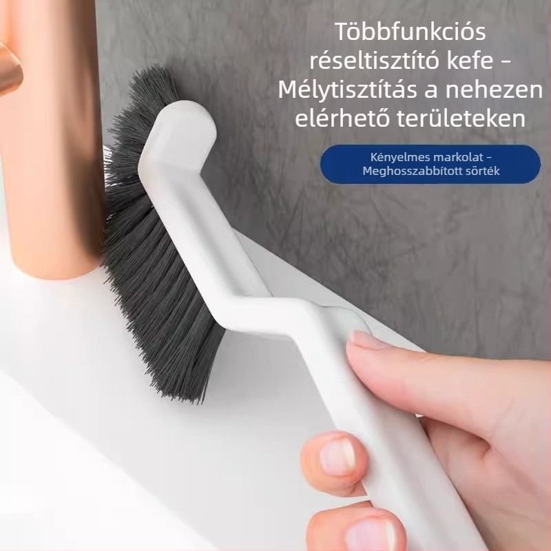 Többfunkciós tisztítóecset repedésekhez és réseihez, ablakcsatornákhoz, fürdőhöz, sarkokhoz és padlóhoz – 2-in-1 padlótisztító