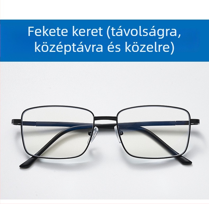 Okos zoomos progresszív olvasószemüveg kékfény- és sugárzás elleni védelemmel, hosszú- és közeli látáshoz
