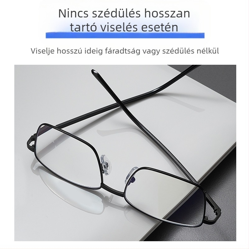 Okos zoomos progresszív olvasószemüveg kékfény- és sugárzás elleni védelemmel, hosszú- és közeli látáshoz