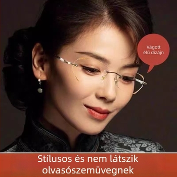 Női olvasószemüveg kékfényvédővel, keret nélküli, vékony és könnyű LH19 középkorúaknak és idősebbeknek