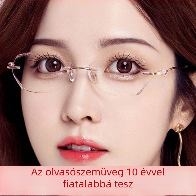 Női olvasószemüveg kékfényvédővel, keret nélküli, vékony és könnyű LH19 középkorúaknak és idősebbeknek