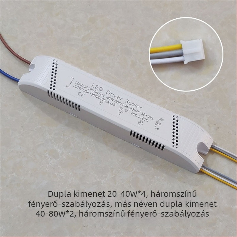 LED mennyezeti lámpa meghajtó, háromszínű szegmentált dimmelés, állandó áram és intelligens kettős színhőmérséklet-szabályozás