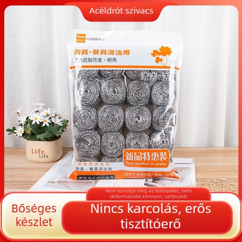 Rozsdamentes acéldrót gömb tisztító labda edényekhez és konyhai felületekhez
