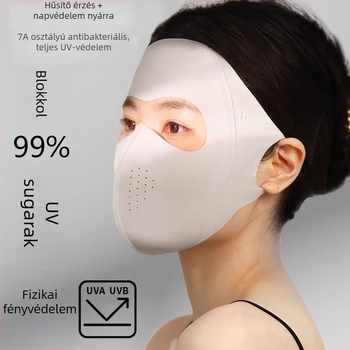 Hialuronsavval dúsított teljes arcú maszk UV-védelmével, nyárra, könnyű, légáteresztő Ice Silk anyag, szemvédő, uniszex