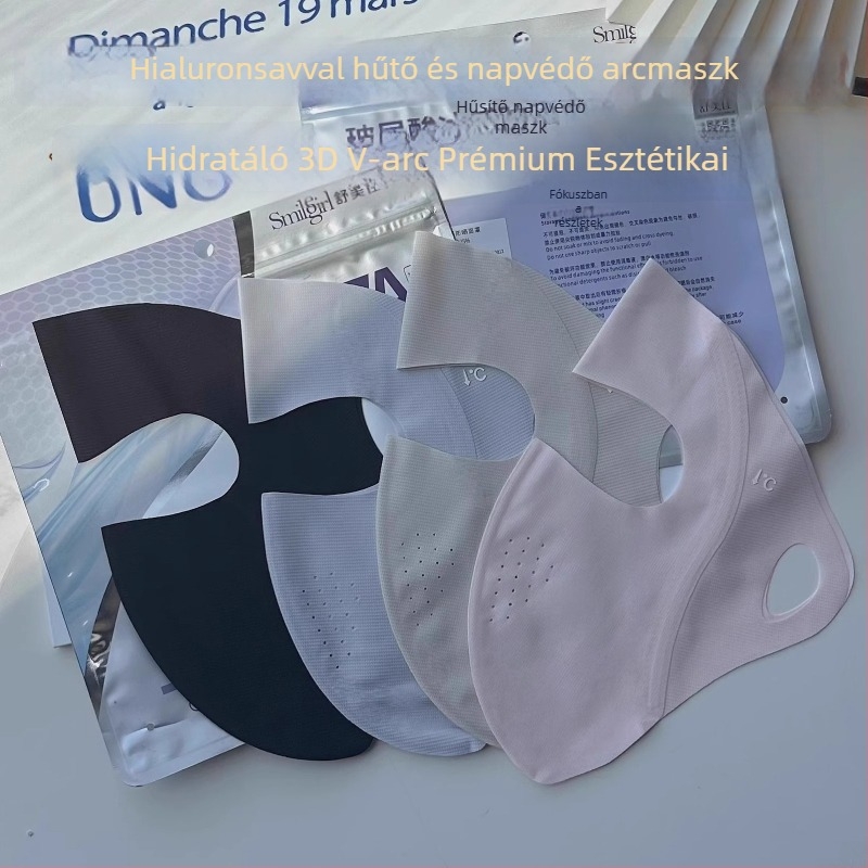 Hialuronsavval dúsított teljes arcú maszk UV-védelmével, nyárra, könnyű, légáteresztő Ice Silk anyag, szemvédő, uniszex