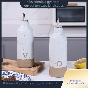 Kerámia olaj- és ecetüveg fedővel, konyhai tároláshoz, modern minimalist stílus