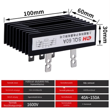 CHKL SQL100A1000V Diódás híd, SQL100A(100×60), Háromfázisú