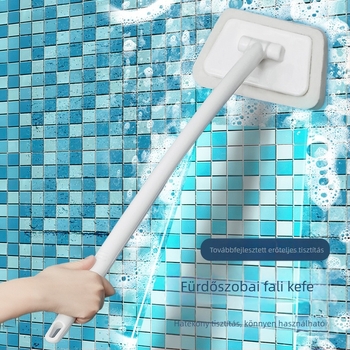 Többcélú falra szerelhető fürdőszobai kefe hosszú nyéllel, mosható, cserélhető fej, a kádhoz, csempéhez és üveghez
