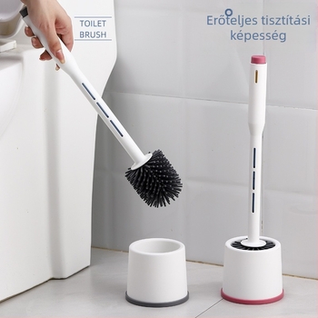 Spray WC-kefe talppal – otthoni használatra, holt sarkok nélkül, normál és ülő WC-hez
