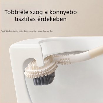 Golf falra szerelhető WC-kefe, kétoldalas puha gumi, otthoni vécé-kefe, sarok nélküli kivitel, fúrás nélkül, hosszú nyél a fürdőszobába