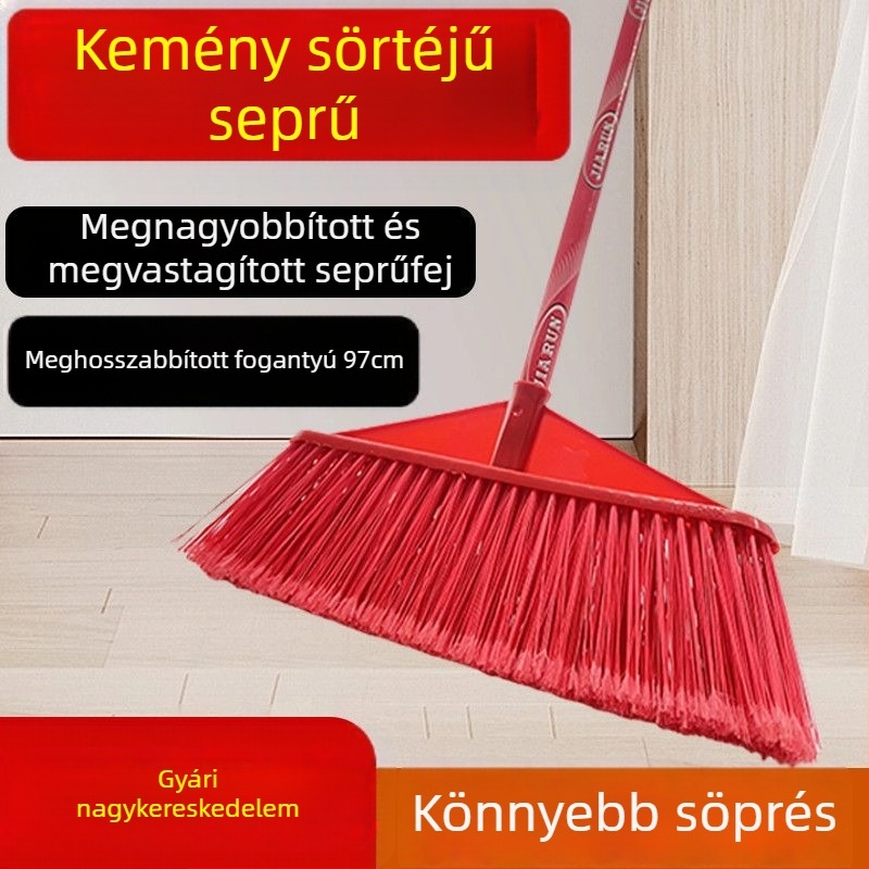Ötsoros kemény sörtéjű műanyag söprő, háztartási és iskolai tisztításra, extra vastag
