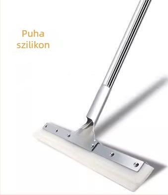 Rozsdamentes acél padlókaparó és squeegee kereskedelmi tisztításra – szállodák, gyárak, KTV-k és bevásárlóközpontok számára, szilikon penge
