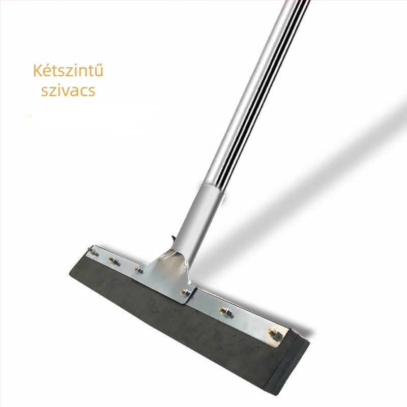 Rozsdamentes acél padlókaparó és squeegee kereskedelmi tisztításra – szállodák, gyárak, KTV-k és bevásárlóközpontok számára, szilikon penge