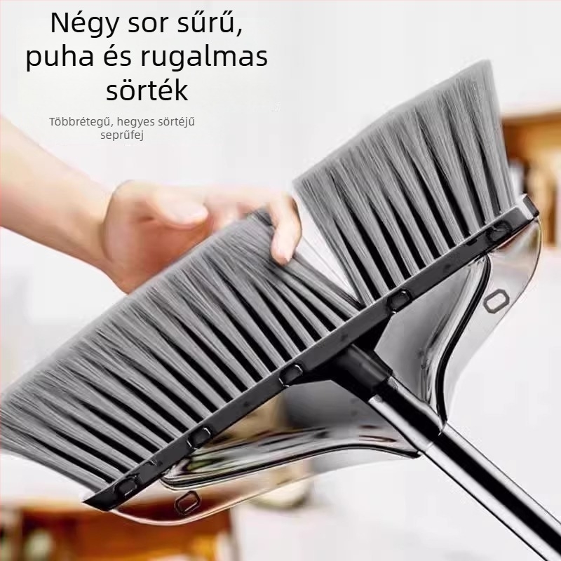 Kétrészes seprű- és poroló készlet puha sörtékkel, otthoni tisztításra