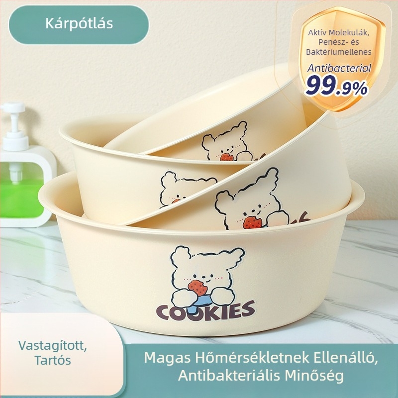 Nagy, vastagfalú műanyag mosókád háztartási használatra, babák mosására és arcmosásra, kollégiumi használatra