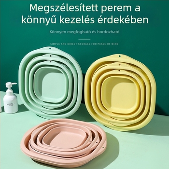 Összecsukható műanyag mosdókagyló – nagy, közepes és kicsi méretben, könnyen szállítható otthoni és kollégiumi használatra