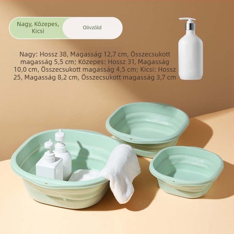 Összecsukható műanyag mosdókagyló – nagy, közepes és kicsi méretben, könnyen szállítható otthoni és kollégiumi használatra
